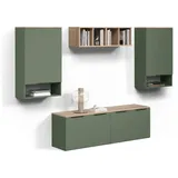 livinity® WOHNWAND Piave Grün 5 Teile
