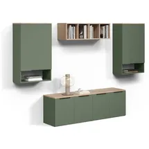 livinity® WOHNWAND Piave Grün 5 Teile