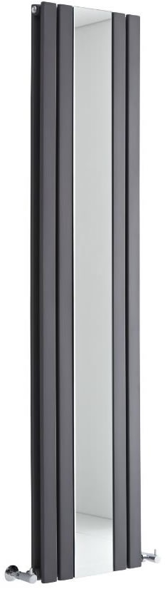Wandheizkörper mit Ganzkörper-Spiegel 1800 x 385mm Anthrazit 1344W Vertikal - Sloane von Hudson Reed