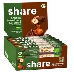 share Bio Schoko, Haselnuss & Karamell Nussriegel 15 St.
