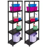 Kreher 2 x 'Primo Plus' - Kunststoffregal 12 Zoll (Schwarz)
