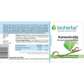 BIOHERBA R Bioherba Katzenkralle Uncaria tomentosa Tropfen 50 ml