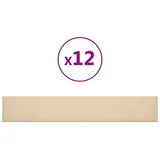 vidaXL Wandpaneele 12 Stk. Creme 90x15 cm Stoff 1,62 m2