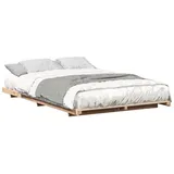 vidaXL Bettrahmen Braun 120 x 190 cm Massives Kiefernholz, Stylisches Schlafzimmer, moderner Bettgestell, massives Holz, platzsparend, minimalistische Möbel für Erwachsene