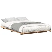 vidaXL Bettrahmen Braun 120 x 190 cm Massives Kiefernholz, Stylisches Schlafzimmer, moderner Bettgestell, massives Holz, platzsparend, minimalistische Möbel für Erwachsene