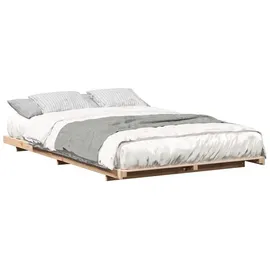 vidaXL Bettrahmen Braun 120 x 190 cm Massives Kiefernholz, Stylisches Schlafzimmer, moderner Bettgestell, massives Holz, platzsparend, minimalistische Möbel für Erwachsene