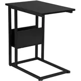 WOLTU Beistelltisch Kaffeetisch Couchtisch Sofatisch Nachttisch Betttisch Laptoptisch, Gestell aus Metall, Tischplatte aus Spanplatte, 55x36x59,5cm(BxTxH), Schwarz TS79sz