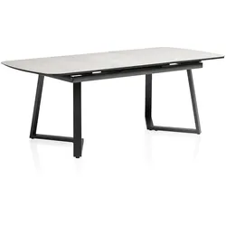 KETTLER AUSZIEHTISCH Ausziehtisch 160/210x100x75 cm Alu/ Glas Keramik, Schwarz