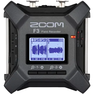 Zoom F3 Professional Field Recorder, 32-Bit Float Recording, 2-Kanal-Recorder, Dual-AD-Konverter, 2 verriegelbare XLR/TRS-Eingänge, batteriebetrieben, kabellose Steuerung