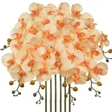 6er-Set Kunstpflanze Orchideen Kunstblume Orchideenzweig Phalaenopsis Orchidee Künstlich Seidenblume für Zimmerpflanze Party, Büro, Terrasse, Heim-Blumendekoration, Lang 81cm