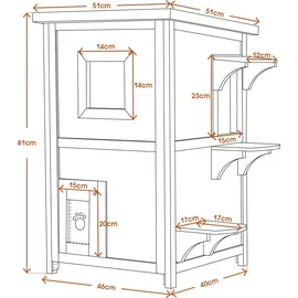MCombo Kleintierstall 40 x 81 x 46 cm grau