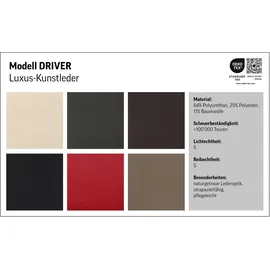 Cotta Ecksofa "Driver L-Form", braun, B:268cm H:73cm T:169cm, LEDER BEEFY (ein abgedecktes Spalt-Rindsleder) im Sitz und Rücken (Korpus in Kunstleder);Luxus-Kunstleder;Kunstleder SOFTLUX;NaturLEDER (echtes Rindsleder), Rückseite mit schwarzem Spannstoff