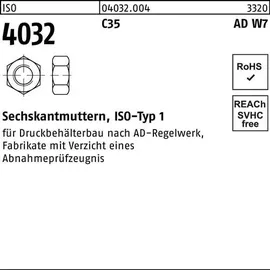 Bufab Sechskantmutter ISO 4032 M 36 x 4 C35 10 Stück