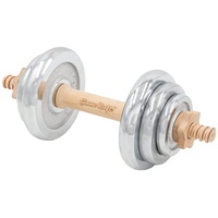 Gimme Kraft! Kurzhantel aus Holz und Chrom mit 8,5 kg Hantelscheiben Krafttraining Workout Fitnesstraining Gewichtheben Gewicht