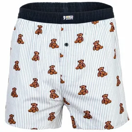 Happy Shorts Webboxershorts Hearts/Bear On Stripes/Bus L 3er Pack