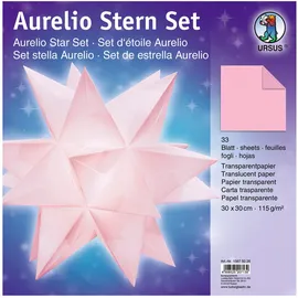 Ursus Faltblätter Aurelio Stern Transparentpapier 115 g/qm 30 x 30 cm 33 Blatt rosa