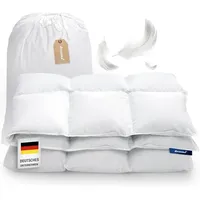 DREEMA Original ganzjahr Komfort Feder- und Daunendecke 155x220 | Extraweiche Feder- und Daunenfüllung | in Deutschland gefertigt | Downpass Zertifiziert | Allergiker geeignet | Baumwollbezug