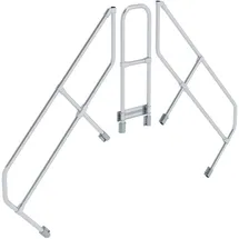 Günzburger MUNK zweiter Handlauf Aluminium-Überstieg stationär/fahrbar 45° 5 Stufen