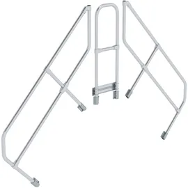 Günzburger MUNK zweiter Handlauf Aluminium-Überstieg stationär/fahrbar 45° 5 Stufen