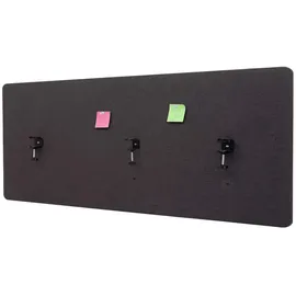 MCW Akustik-Tischtrennwand, Braun, Textil, 160x60x2 cm,