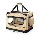 lionto Hundetransportbox faltbar & beige