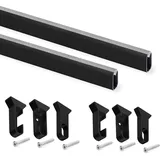 Emuca Schrankschienen, Schwarz, Metall, 115 cm, Schlafzimmer, Kleiderschränke, Schrankzubehör, Kleiderstange