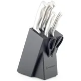 Hanseküche Messerblock Schwarz – Messerset mit Messerhalter aus Holz und Schärfer Groß Block Messer Set