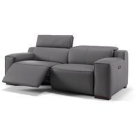 Ledergarnitur 3-Sitzer LORETO Relaxsofa Relax Couch - grau