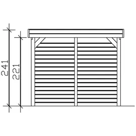 SKANHOLZ Carport Friesland Set 2 Schiefergrau 314 x 708 cm