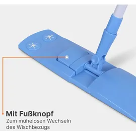 BestLivings Bodenwischer Set Mikrofaser Blau Weiß 4 St.