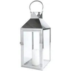 Große Edelstahl - Laterne Windlicht Gartenlaterne 54cm