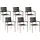 Beliani Gartenstuhl Kunststoff schwarz/silber 6er Set