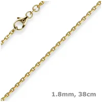 Schmuck Krone Goldkette 1,8mm Ankerkette aus 585 Gelbgold, 38cm, Gold 585 goldfarben
