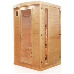 Dewello® Infrarotkabine Infrarotsauna HYDER 115cm x 105cm inkl. 6 Vollspektrumstrahler, Radio, Farblicht, 2 Personen,LED