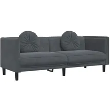 vidaXL Sofa mit Kissen 3-Sitzer Dunkelgrau Samt