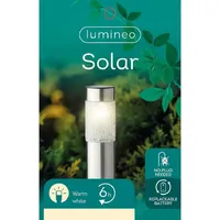 Kaemingk Sockelleuchte Edelstahl Ø 6 cm / Höhe 22 cm Solarleuchte