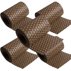 nyvi Sichtschutzstreifen 255 x 19 cm Braun Polyrattan 5 St.