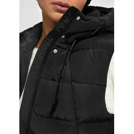 QS Warm wattierte Steppweste mit Kapuze - schwarz - M
