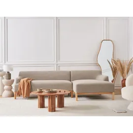 Beliani Ecksofa Taupe 3-Sitzer linksseitig