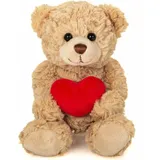 Teddy-Hermann Teddy Hermann 91331 Teddy mit Herz beige 20 cm, Kuscheltier, Plüschtier