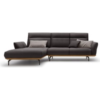 hülsta sofa Ecksofa hs.460, Sockel in Nussbaum, Winkelfüße in Umbragrau, Breite 298 cm braun|grau