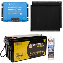 a-TroniX Solaranlage Wohnmobil 400 W inkl. 80Ah Batterie + Victron MPPT Laderegler