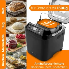 Clatronic BBA 3774 schwarz 1500g Brotbackautomat