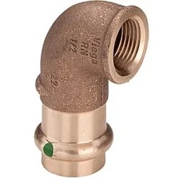 Viega Sanpress Winkel 299422 54 mm x Rp 2, 90°, Rotguss oder Siliziumbronze, SC-Contur
