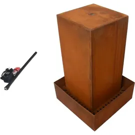 Estexo Springbrunnen Cortenstahl Set 50x50x80 cm