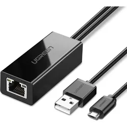 Externer Netzwerkadapter für Chromecast, Ugreen microUSB, 100Mbps, 1m, Schwarz