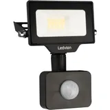 Ledvion LED Strahler mit Bewegunssensor, 10 Watt Osram LED Fluter, 4000K Scheinwerfer, 1100 Lumen, IP44 Außenstrahler mit Bewegungsmelder und Schn...