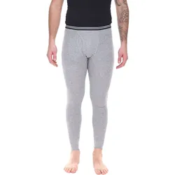 AM LEGEND Herren Ski-Unterhose nachhaltige lange Unterhose aus reiner Baumwolle 26183 Grau - XL