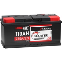 LANGZEIT Autobatterie 110AH 12V 950A/EN Starterbatterie +30% mehr Leistung ersetzt Batterie 100Ah 105Ah