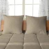 Pizuna Luxuriöser Soft-Satin 2er Pack Kissenbezug 80x80 cm Einfach Taupe, 600 Fadenzahl Baumwolle Kissenbezüge, 100% Langstapel Baumwolle Kissenbezug (Einfach Taupe, 70x90 cm)